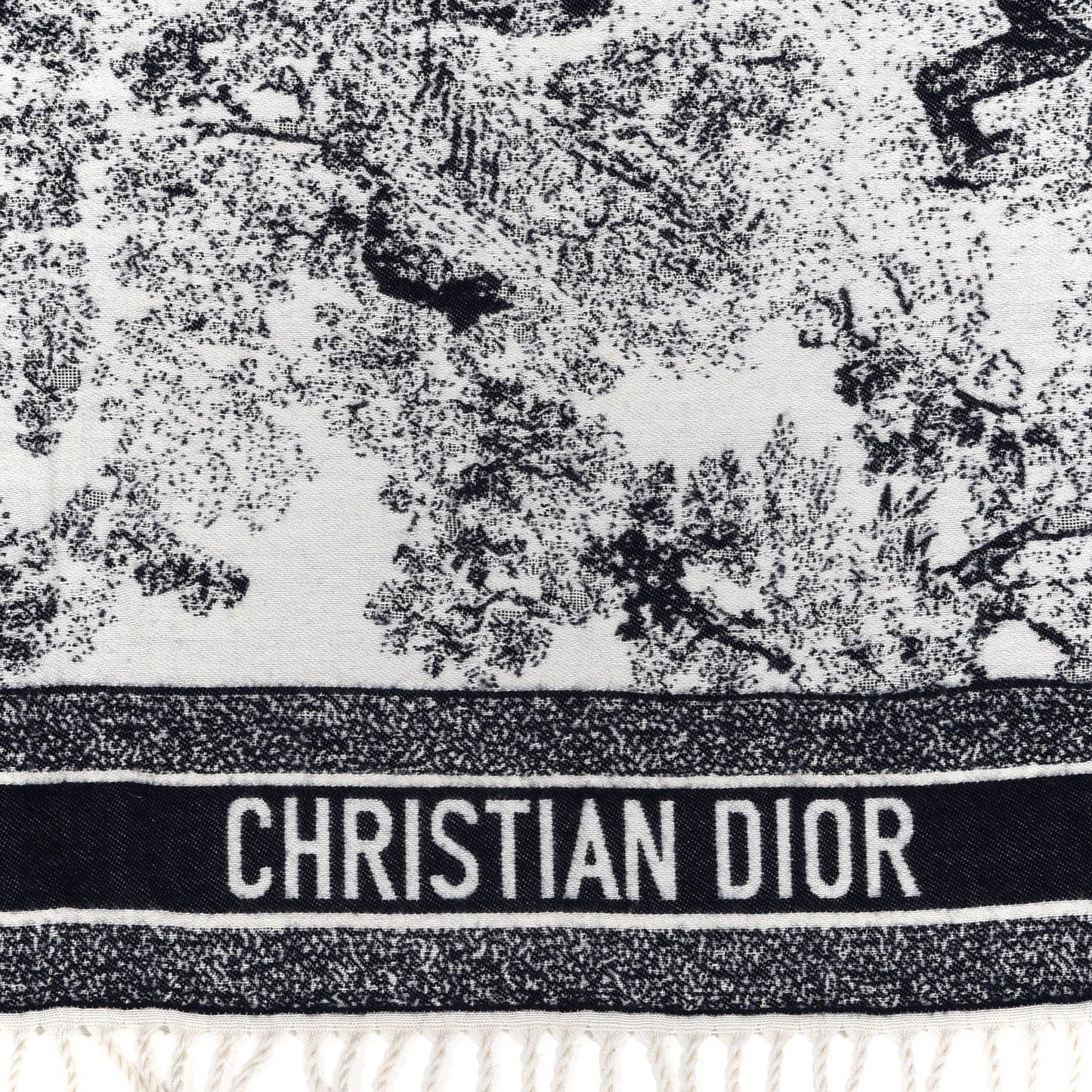 Wool Cashmere Dioriviera Toile De Jouy Throw Blue