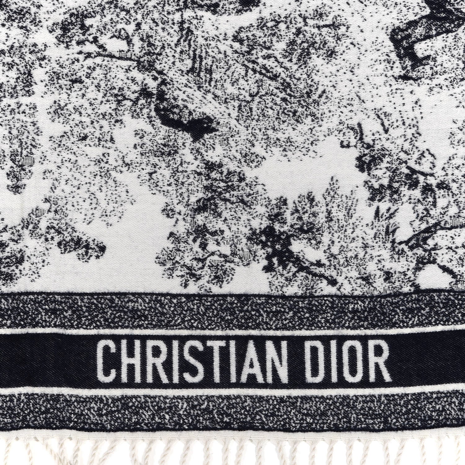 Christian Dior Wool Cashmere Dioriviera Toile De Jouy Throw Blue 4 of 6
