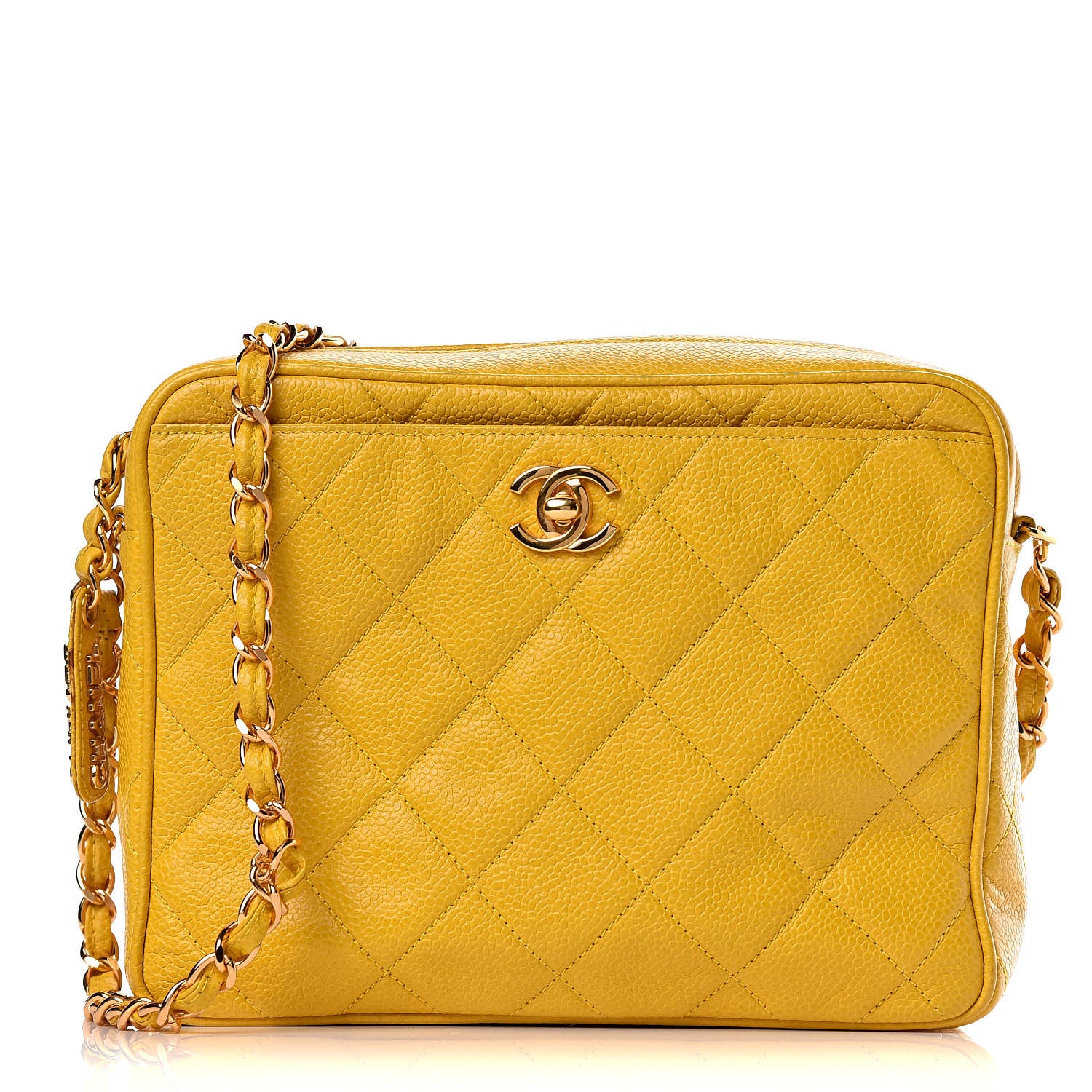 Chanel Caviar Quilted Camera Case Yellow 1 of 10