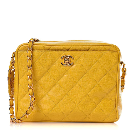Chanel Caviar Quilted Camera Case Yellow 1 of 10