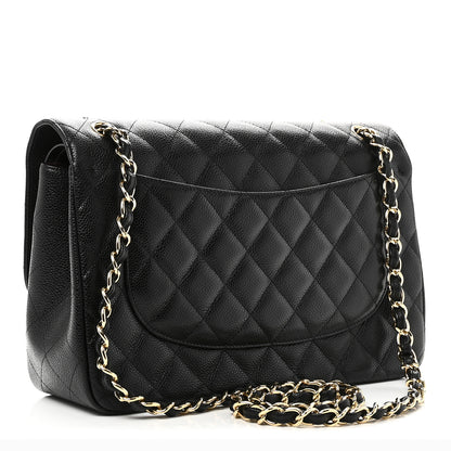 Chanel Caviar Quilted Jumbo Double Flap Black 3 of 12