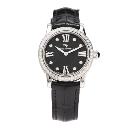 David Yurman Stainless Steel Alligator Diamond Bezel 30mm Classic Quartz Watch Black 1 of 5