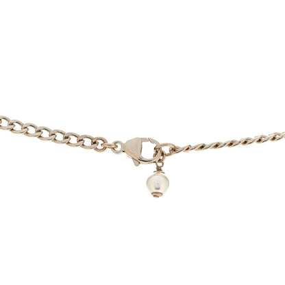 Chanel Crystal Pearl CC Pendant Necklace Gold 3 of 4