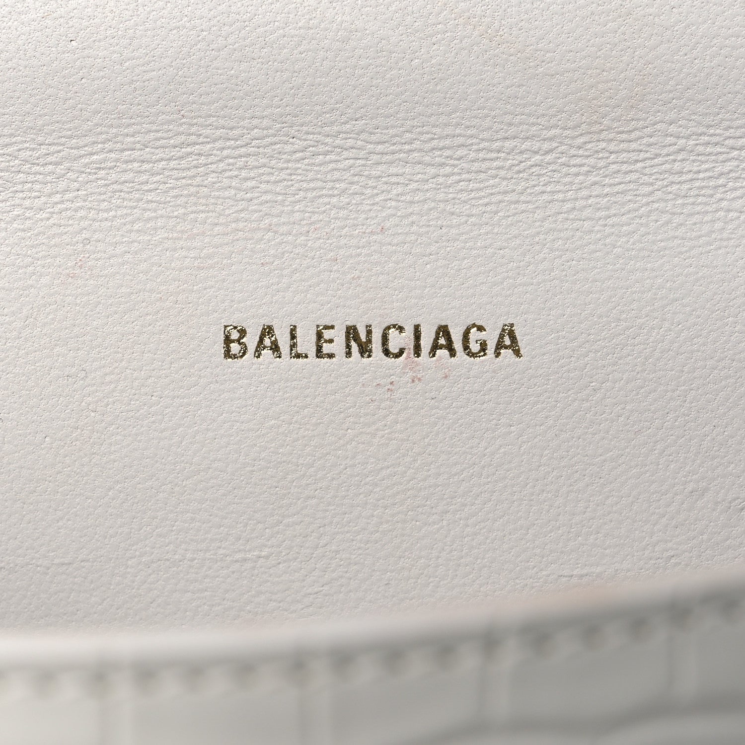 Balenciaga Shiny Calfskin Crocodile Embossed Hourglass Top Handle Bag XS White 6 of 14