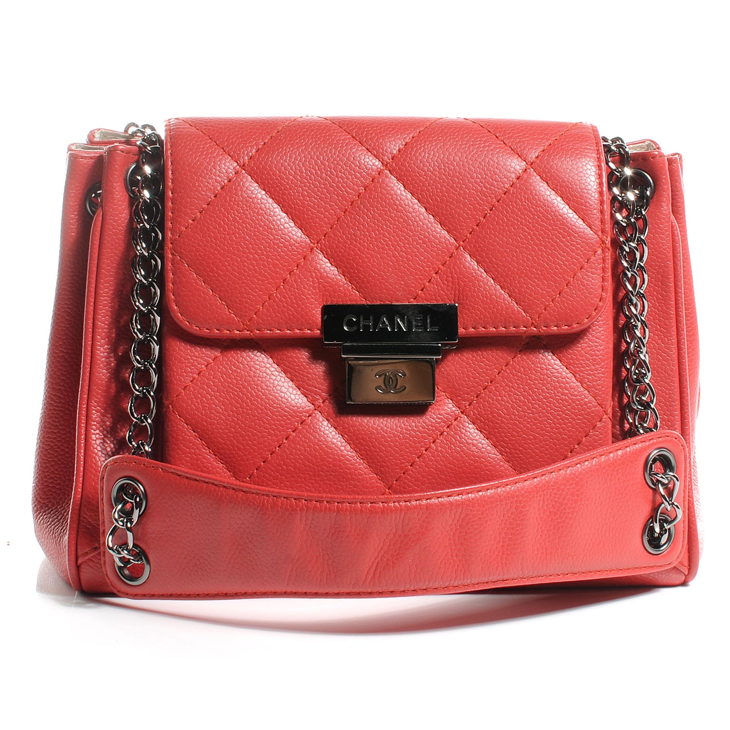 Caviar Small Accordion Flap Red
