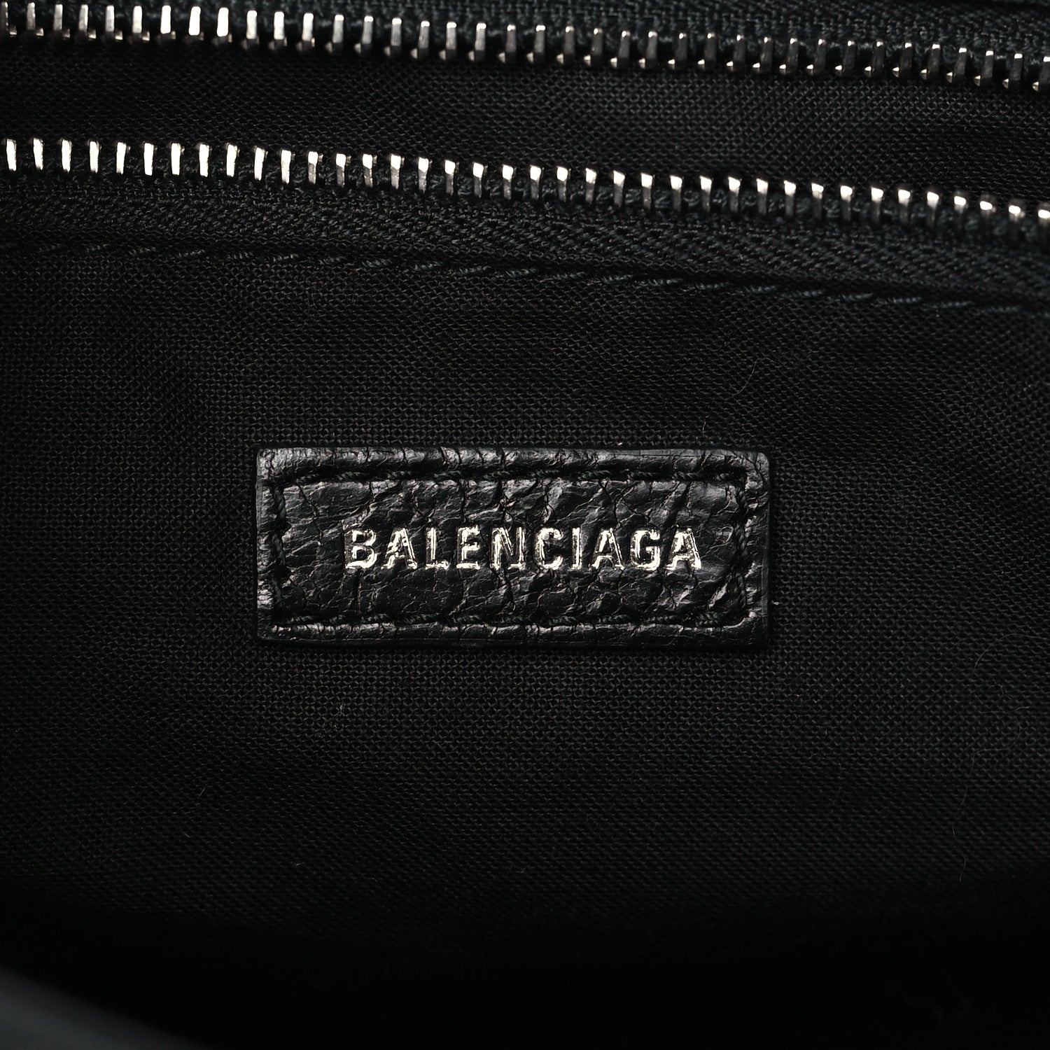 Balenciaga Agneau Classic Silver Hardware S City Logo Strap Black White 6 of 9