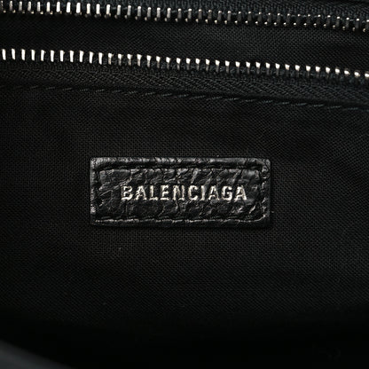 Balenciaga Agneau Classic Silver Hardware S City Logo Strap Black White 6 of 9