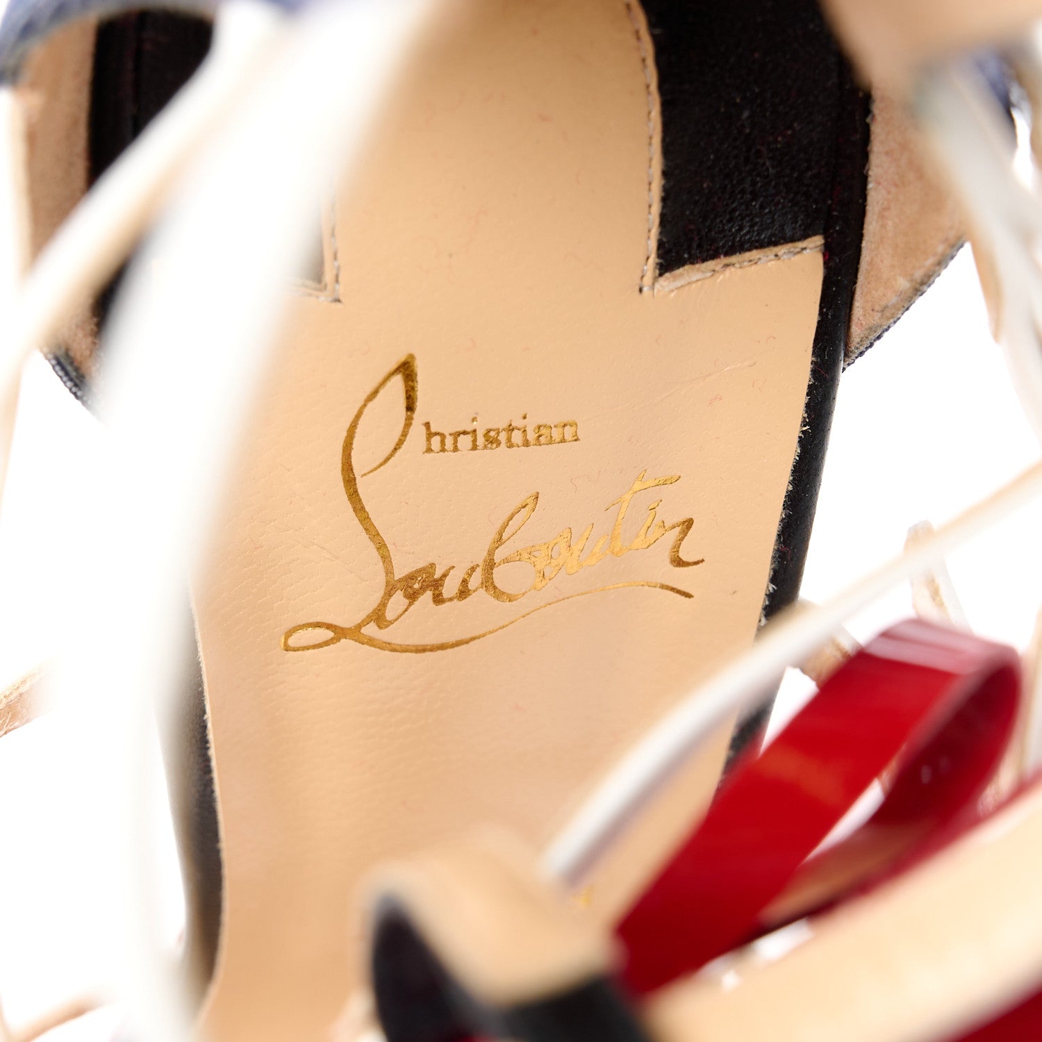 Christian Louboutin Patent Shiny Nappa Denim Girlistrappy 100 Sandals 39.5 Multicolor 7 of 9