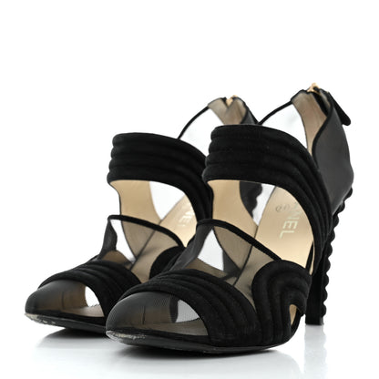 Chanel Suede Mesh Cap Toe Mary Jane Pumps 42 Black 3 of 7