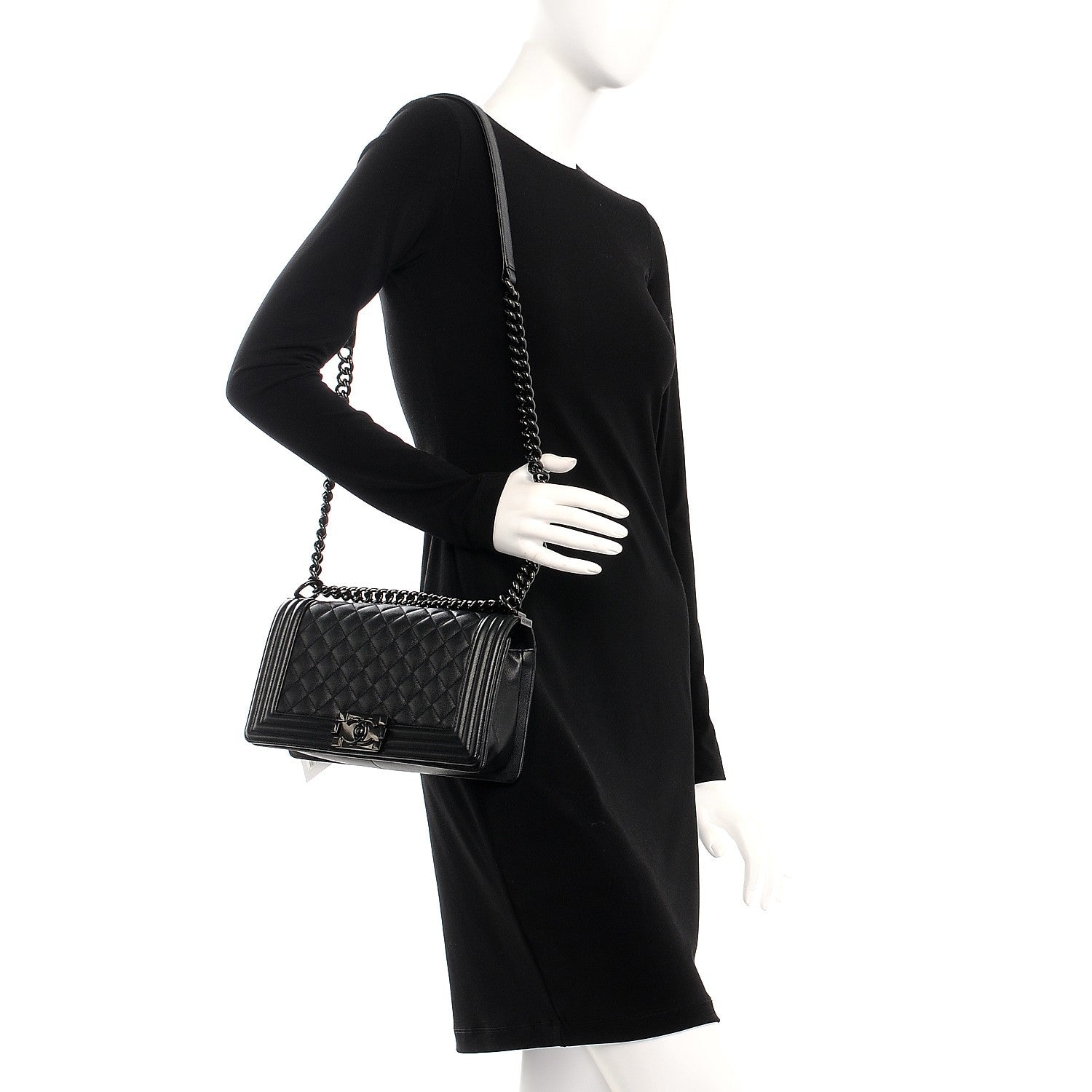 Chanel Caviar Quilted Medium Boy Flap So Black 2 of 8