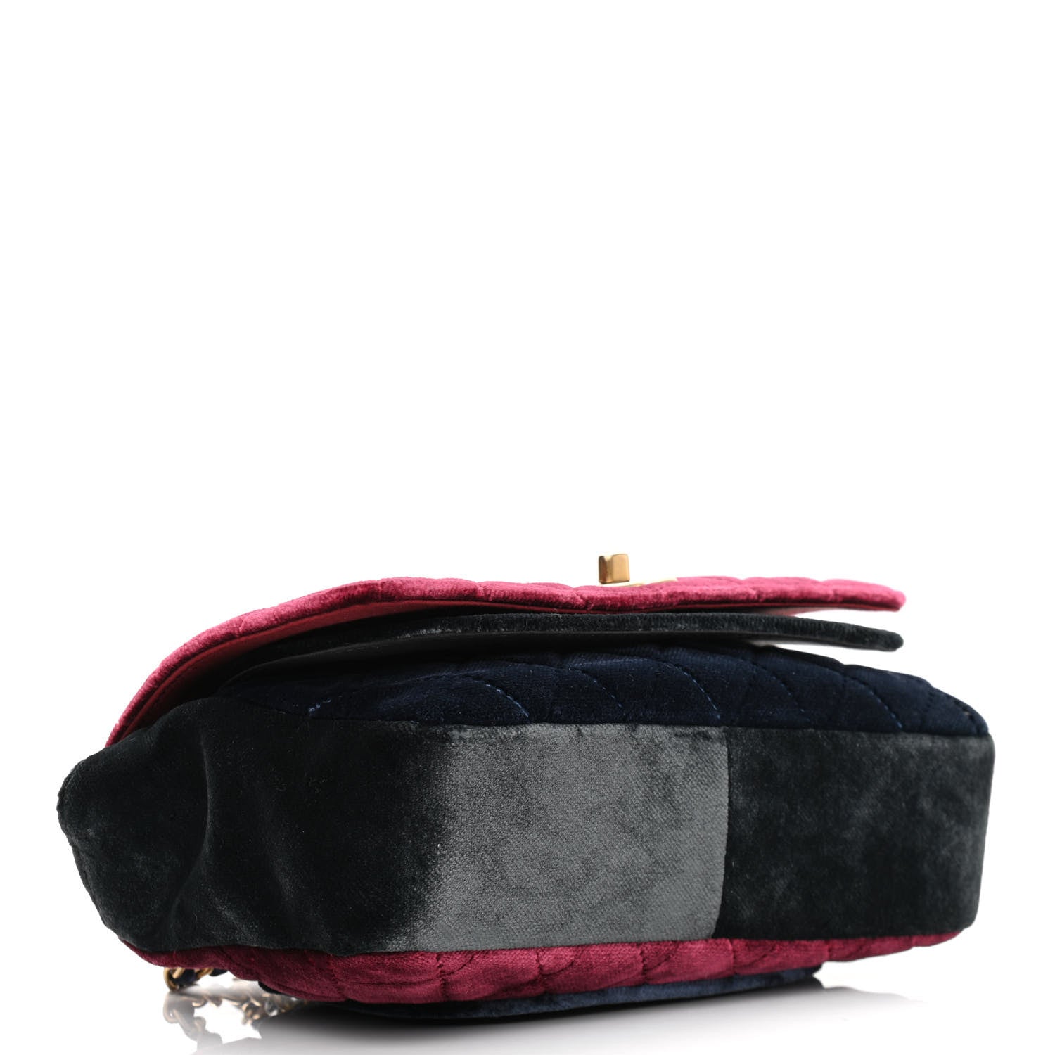 Chanel Velvet Quilted Medium Camellia Flap Black Red Blue 4 of 11