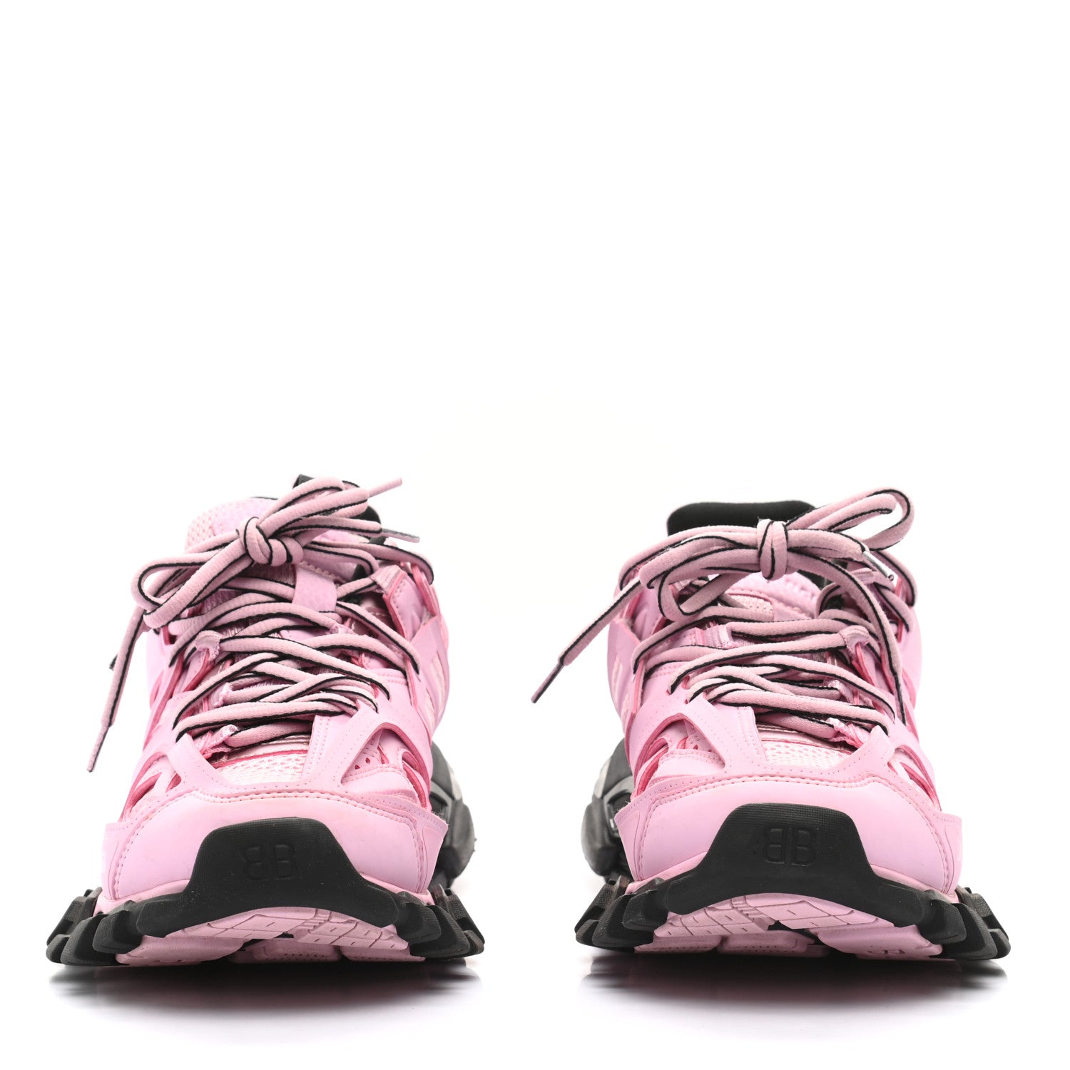 Balenciaga Rubber Fabric Bi-Color Womens Track Sneakers 37 Pink Black 2 of 8