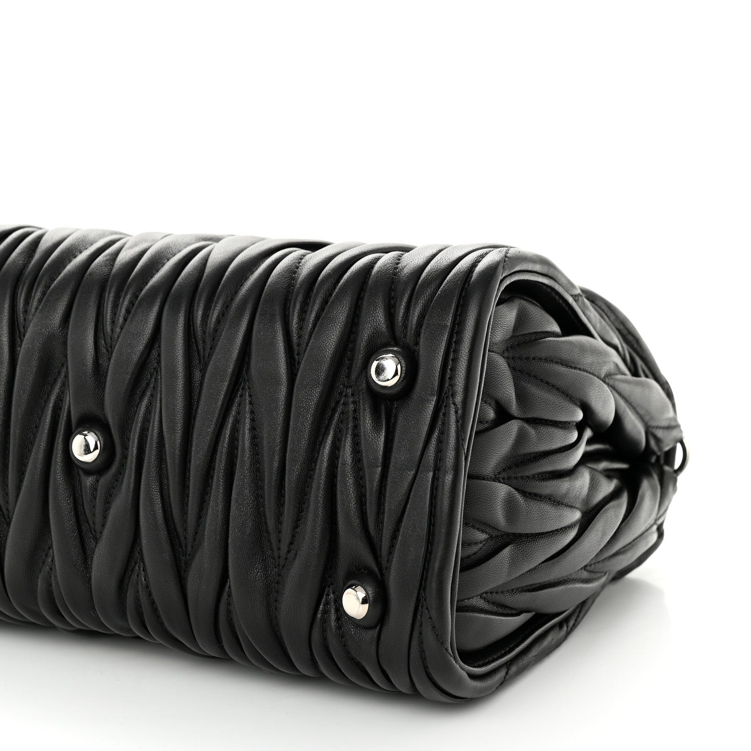 Miu Miu Nappa Matelasse Top Handle Tote Black 9 of 9
