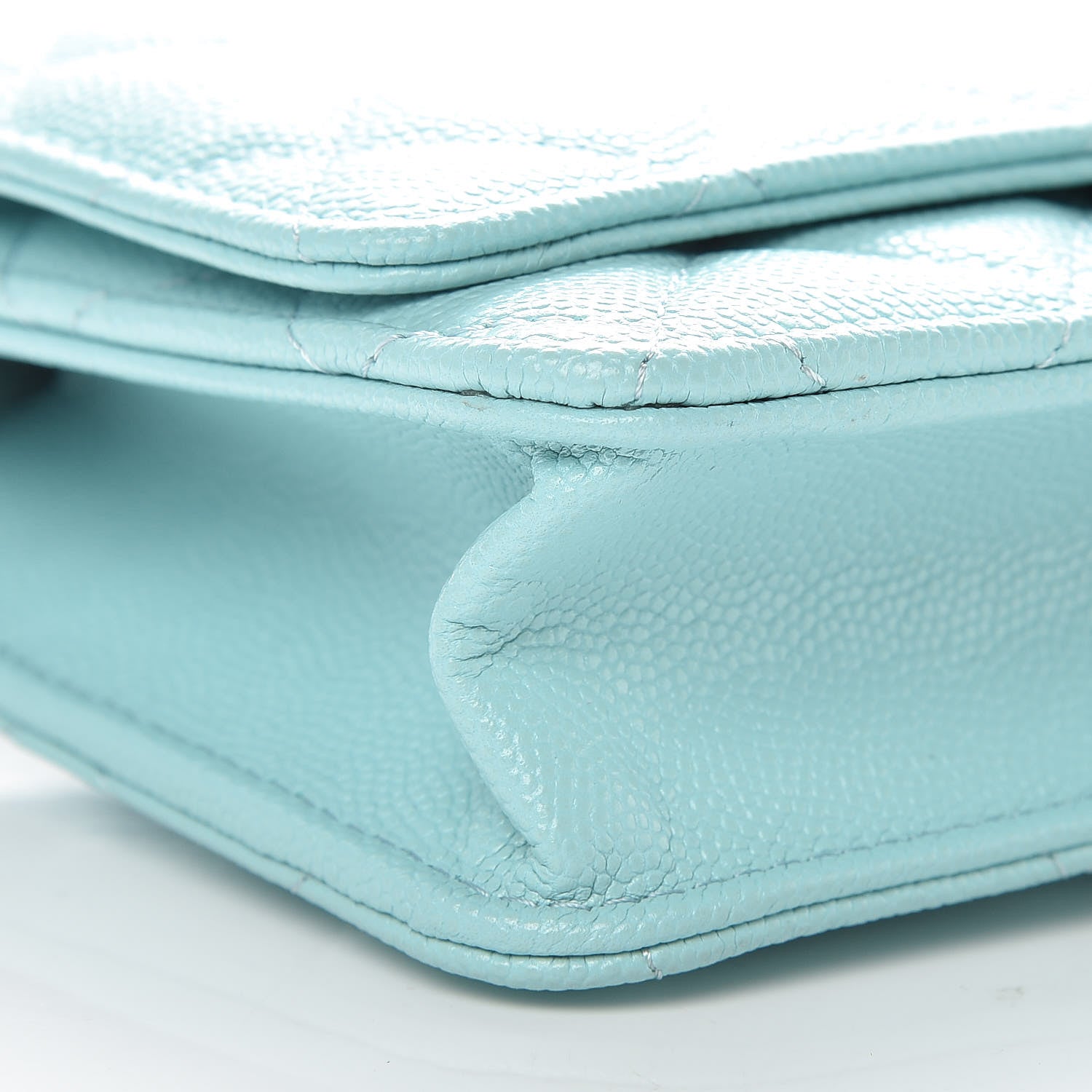 Chanel Caviar Quilted Wallet On Chain WOC Light Blue 9 of 11