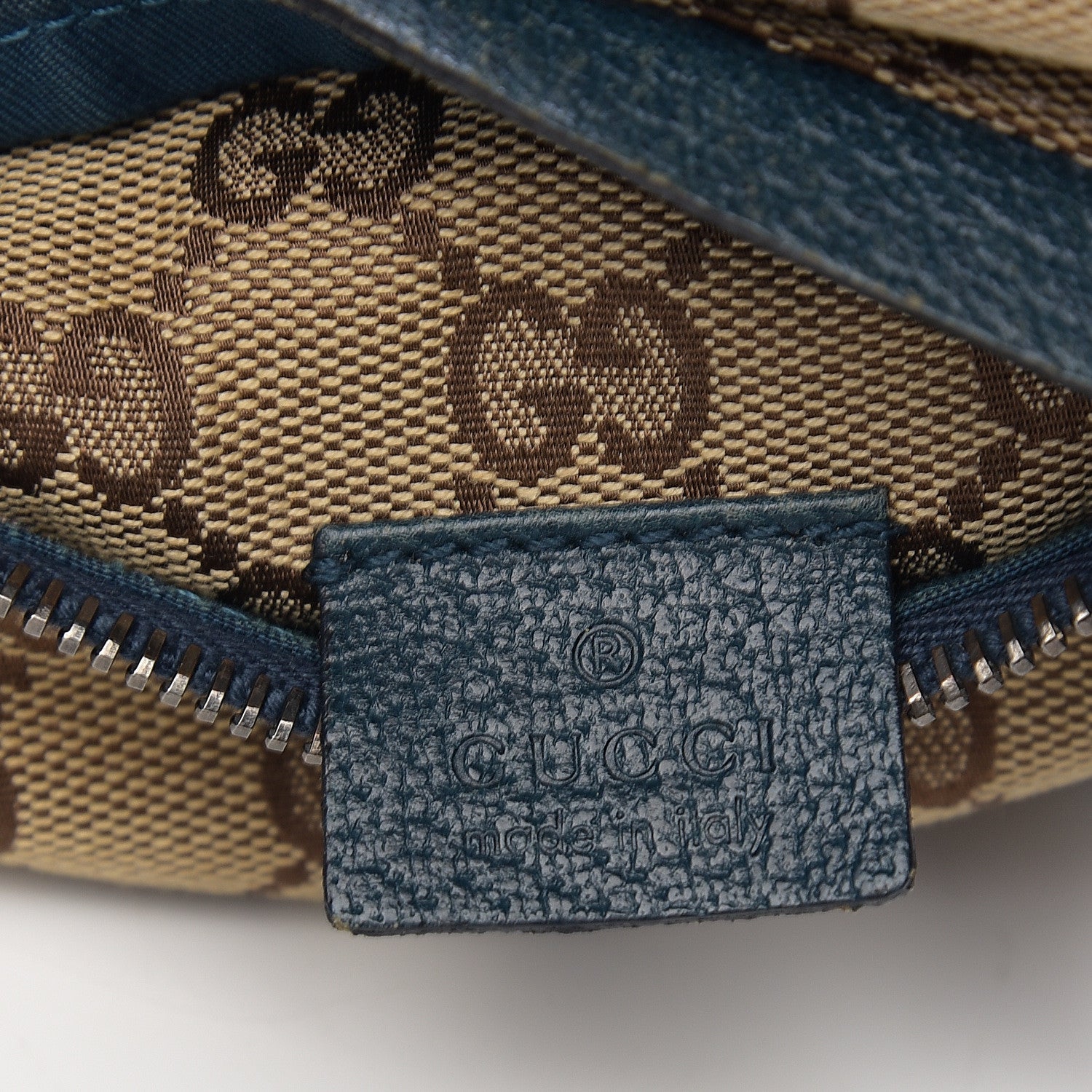 Gucci GG Monogram Web Double Pocket Belt Bag Blue 5 of 9