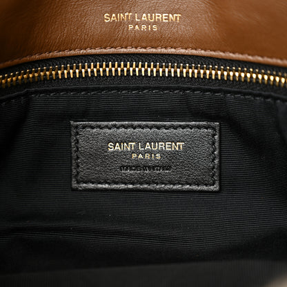 Saint Laurent Shearling Calypso Crossbody Crema Naturel Dark Cigar 6 of 10