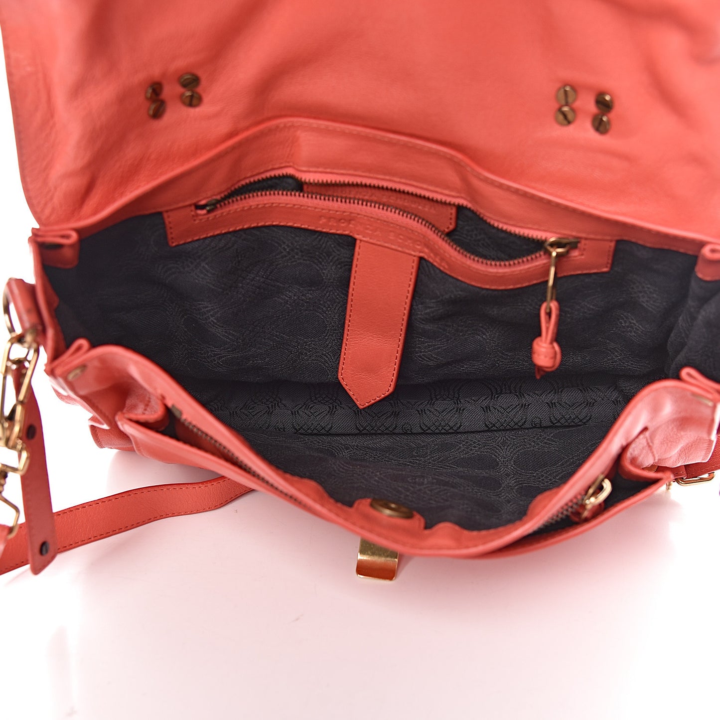 Lambskin Medium PS1 Satchel Deep Coral