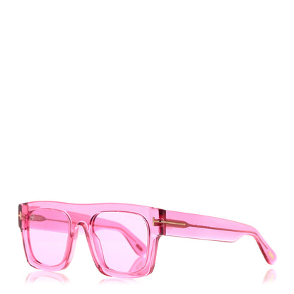 Tom Ford Acetate Fausto Sunglasses TF711 Transparent Pink 1 of 8