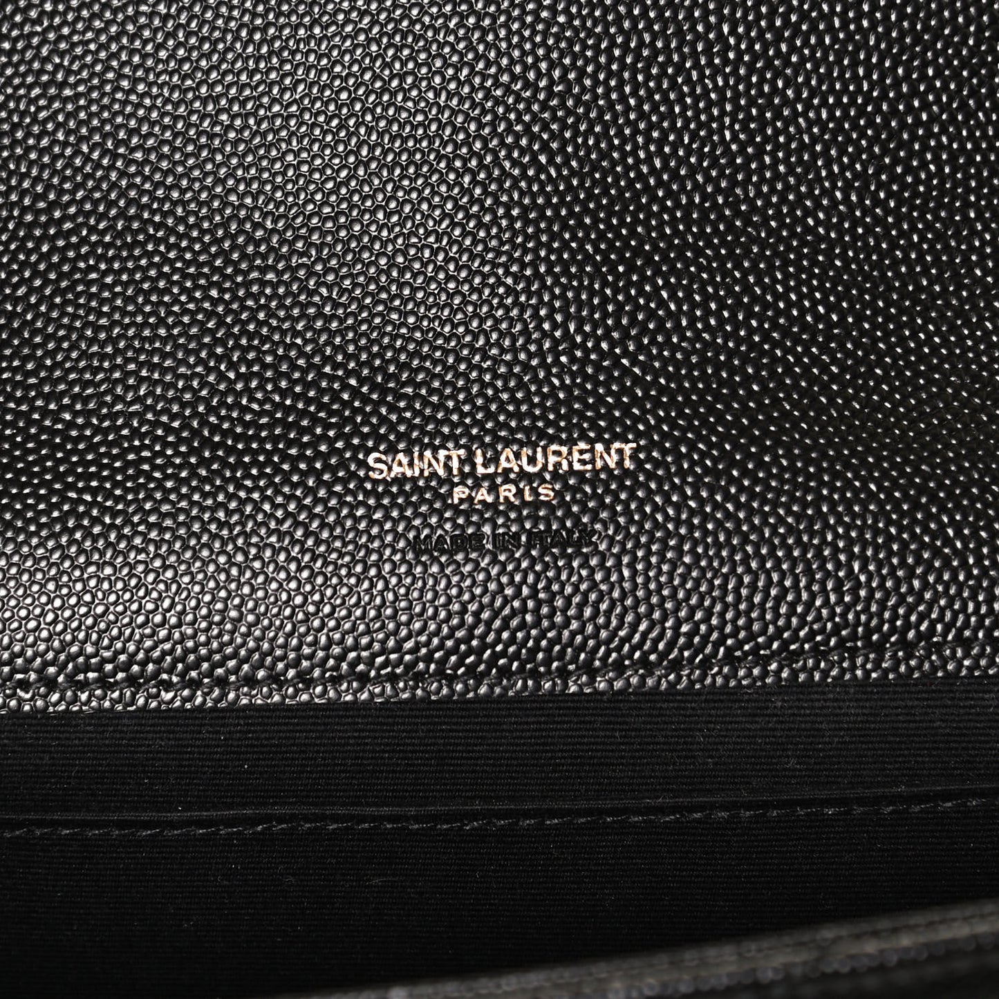 Grain De Poudre Matelasse Chevron Monogram Envelope Clutch Black