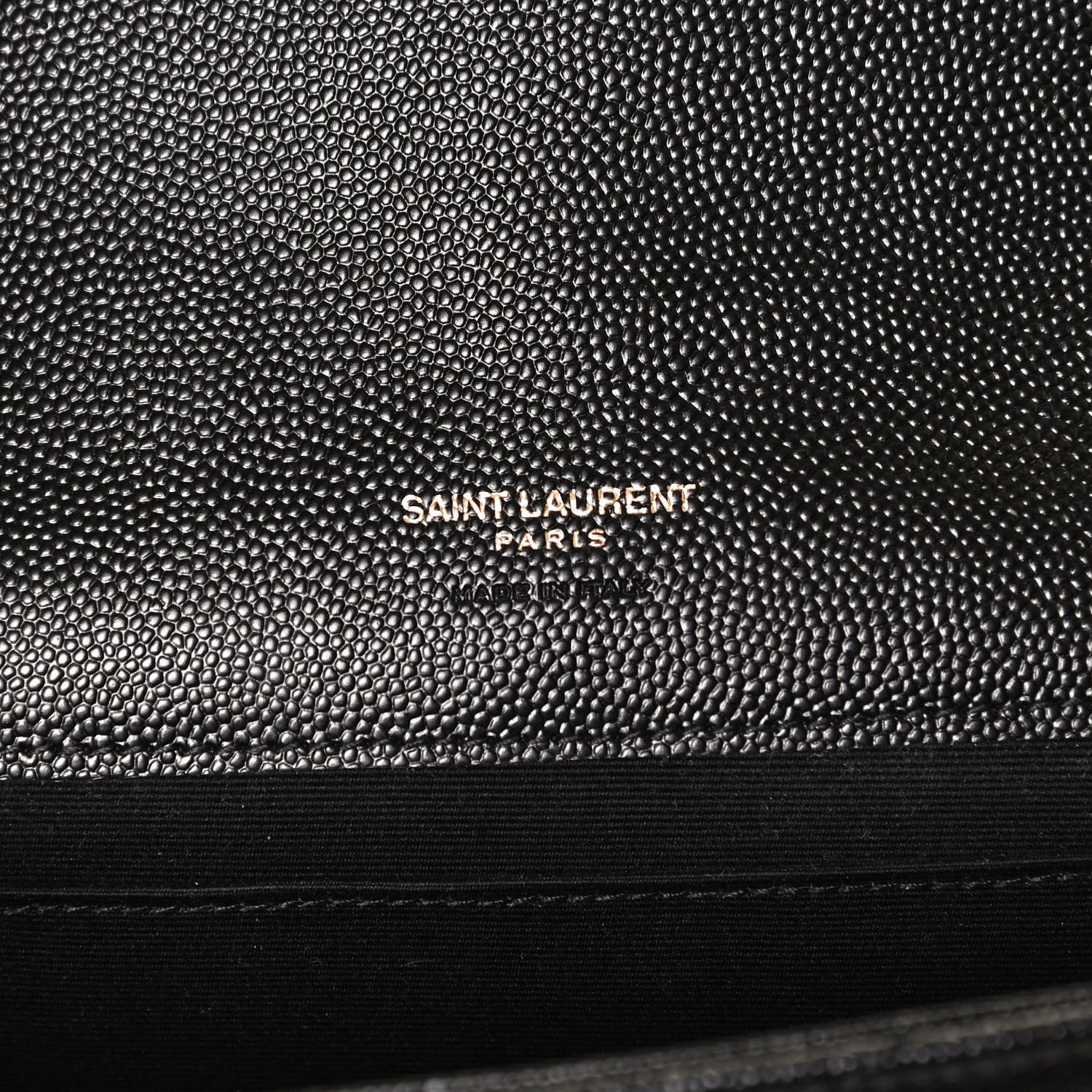 Saint Laurent Grain De Poudre Matelasse Chevron Monogram Envelope Clutch Black 6 of 10