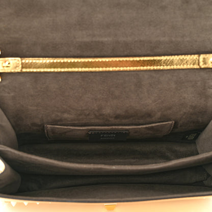 Fendi Metallic Calfskin Wonder Monster Kan I Shoulder Bag Gold 5 of 10
