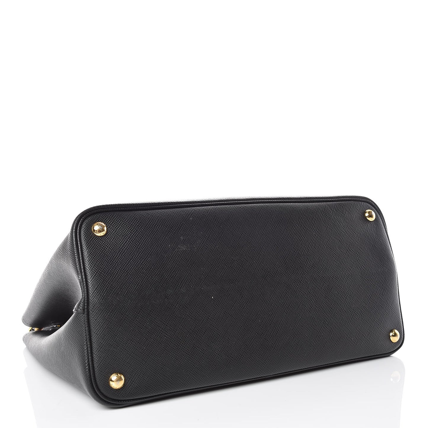 Saffiano Cuir Large Double Bag Black Fuoco