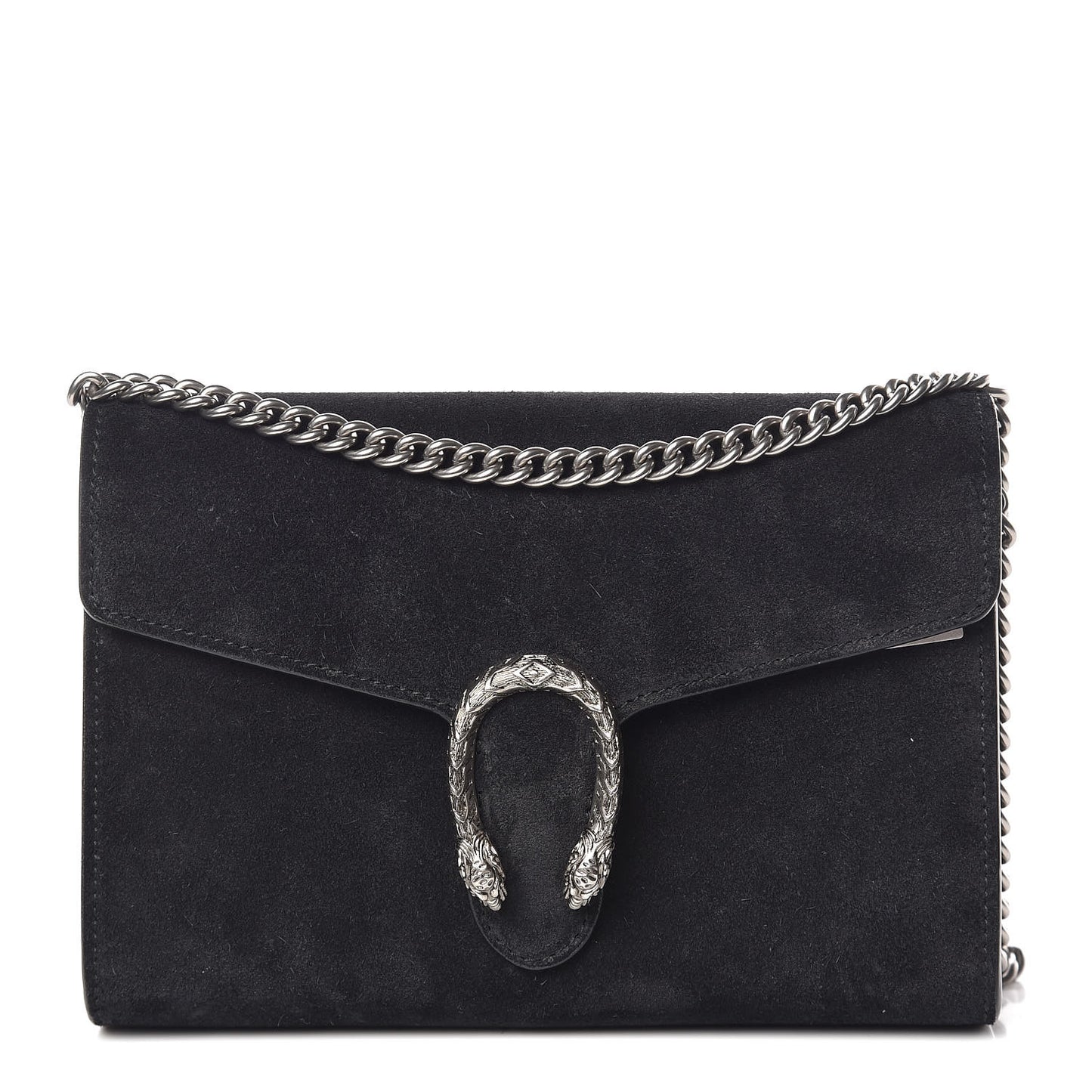 Suede Mini Dionysus Chain Wallet Black