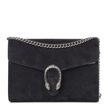 Gucci Suede Mini Dionysus Chain Wallet Black 1 of 12