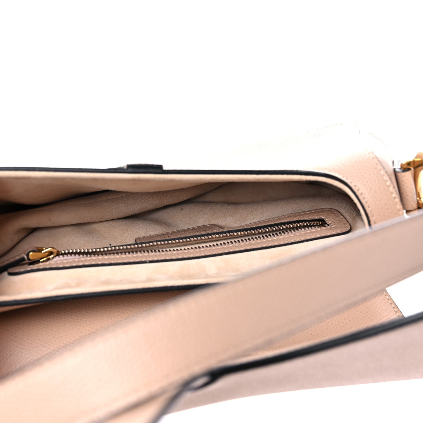 Grained Calfskin Saddle Bag Taupe