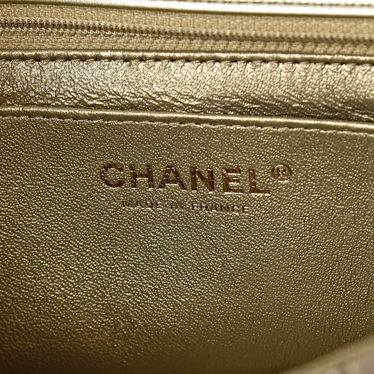 Chanel Patent Metallic Crumpled Calfskin Chevron Quilted Mini Rectangular Flap Gold 6 of 10