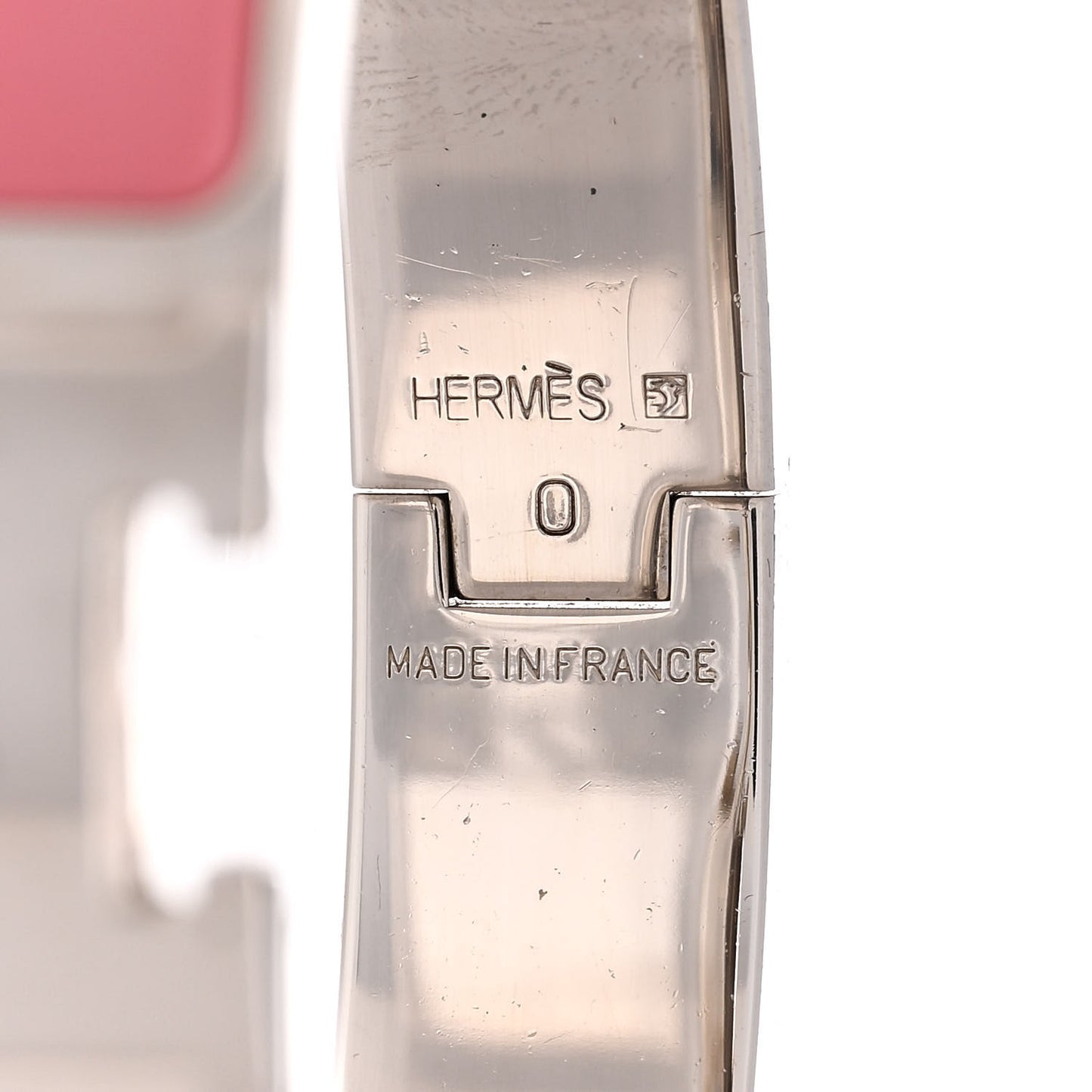 Enamel Narrow Clic Clac H Bracelet GM Rose Velours
