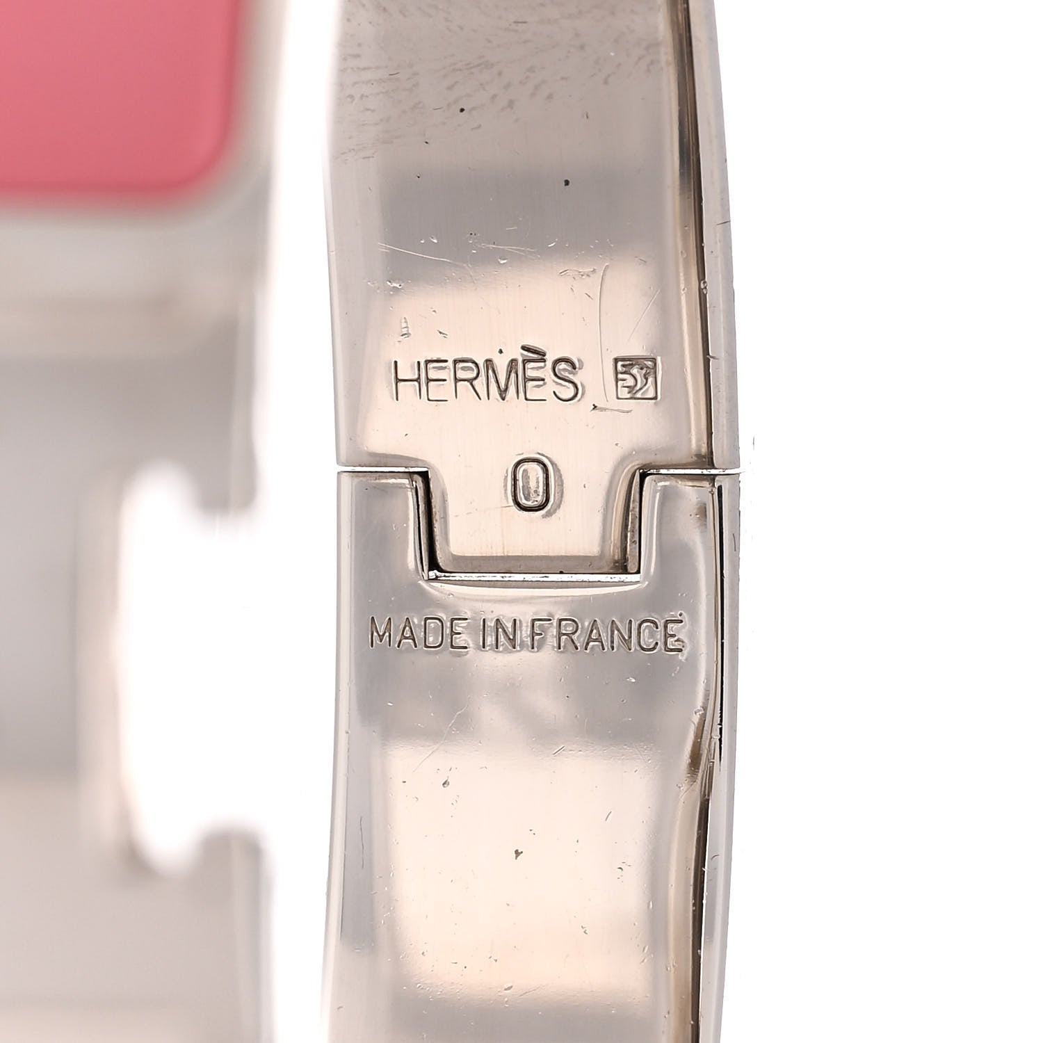 Hermes Enamel Narrow Clic Clac H Bracelet GM Rose Velours 6 of 6