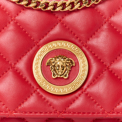 Versace Nappa Quilted Small Medusa Chain Crossbody Red 9 of 11