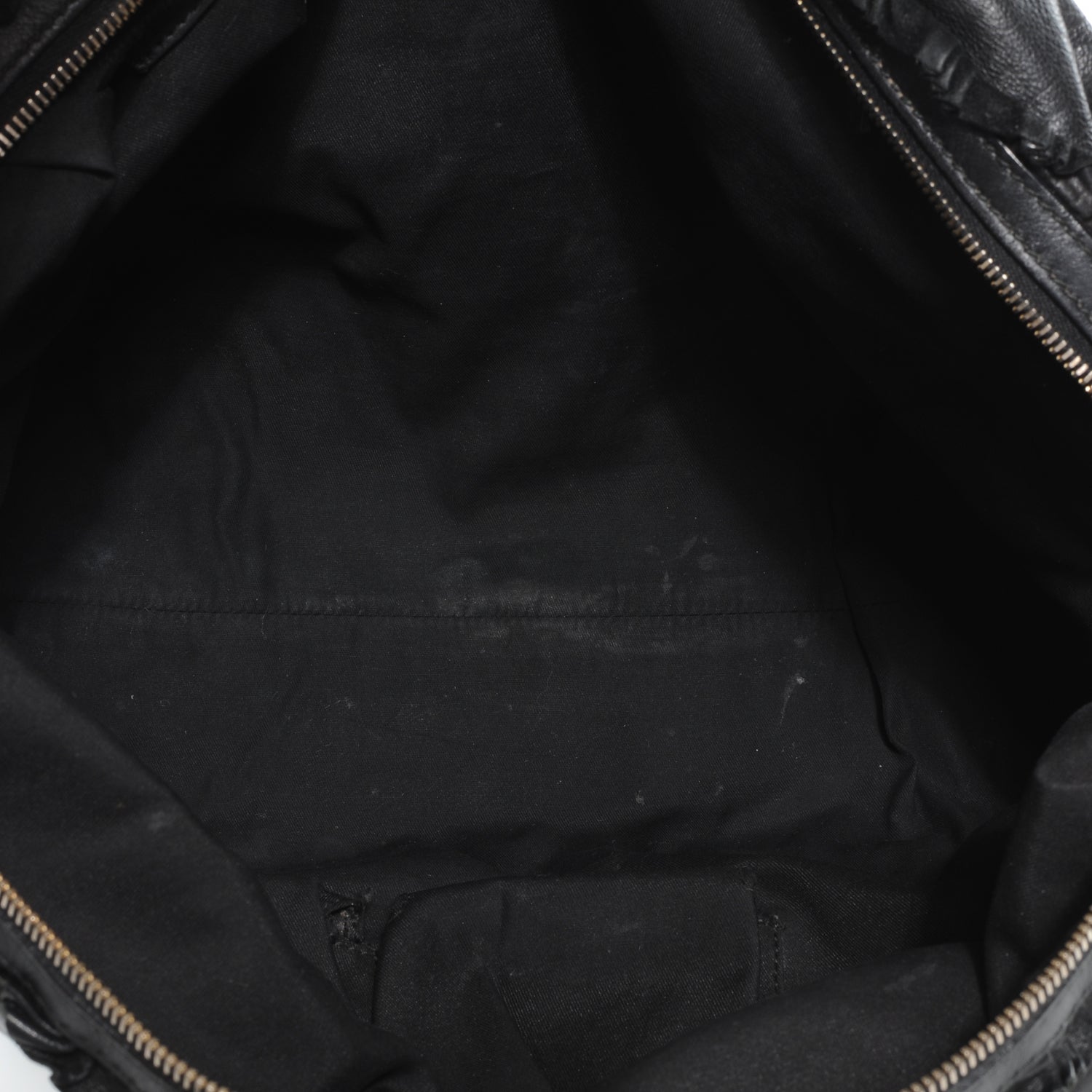 Gucci Leather Ruffle Sabrina Boston Tote Black 5 of 8