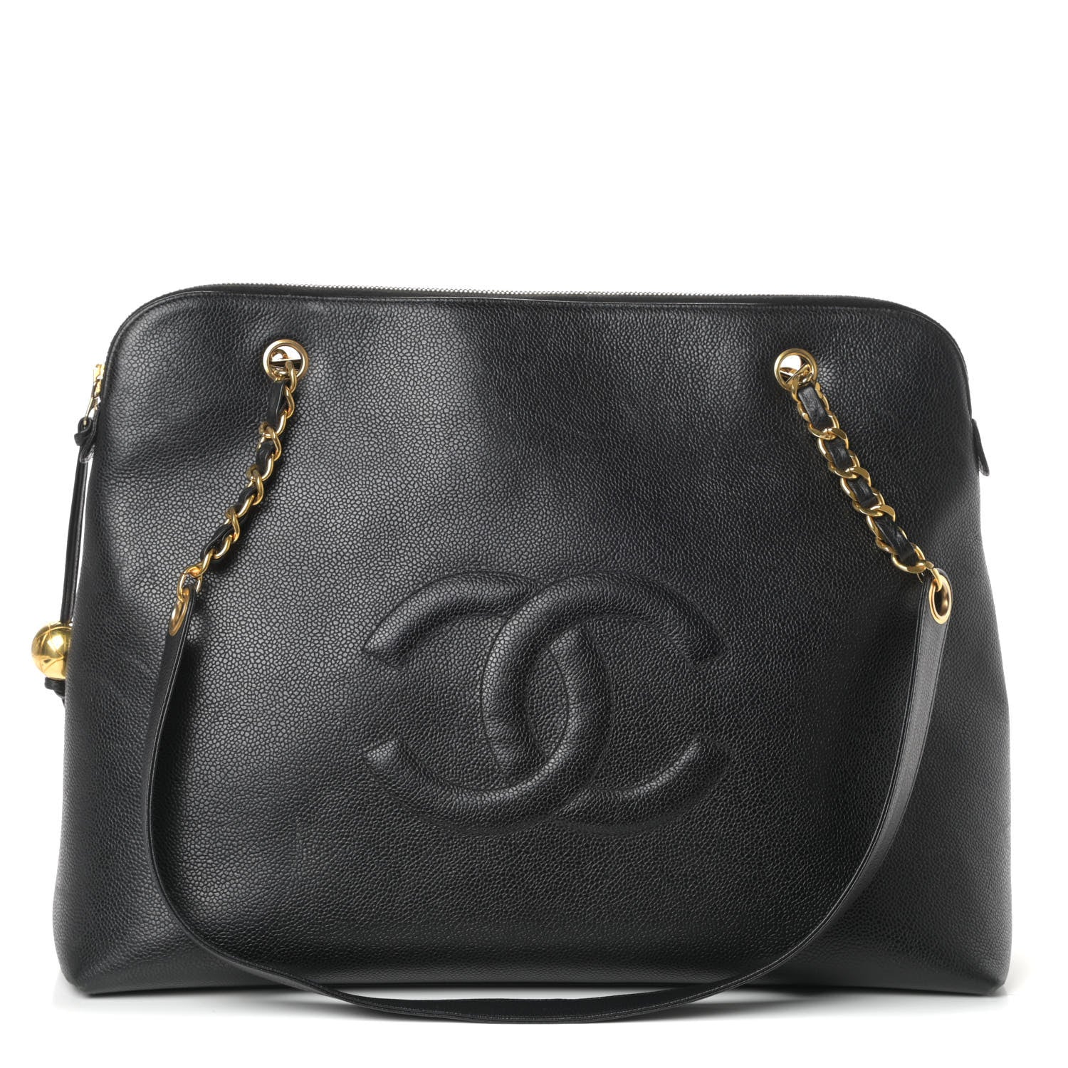 Chanel Caviar Large CC Shoulder Bag Black 1 of 9