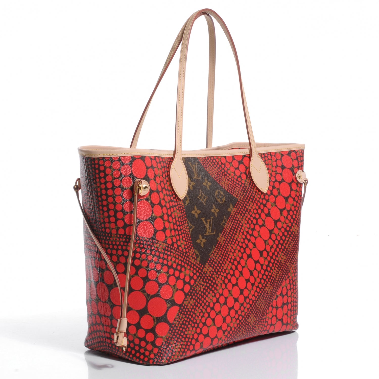 Louis Vuitton Monogram Kusama Waves Neverfull MM Red 3 of 7