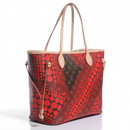 Louis Vuitton Monogram Kusama Waves Neverfull MM Red 3 of 7