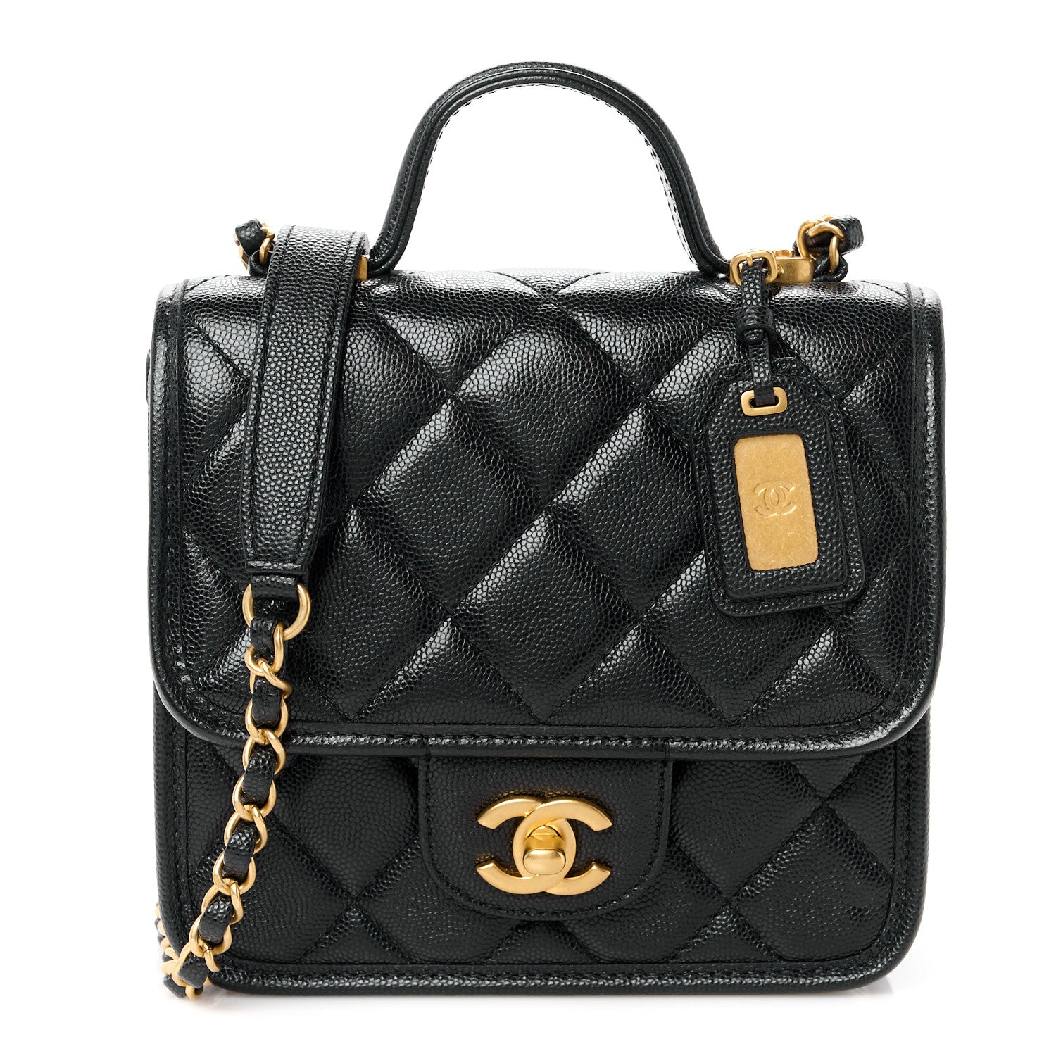 Chanel Caviar School Memory Mini Top Handle Flap Black 1 of 11