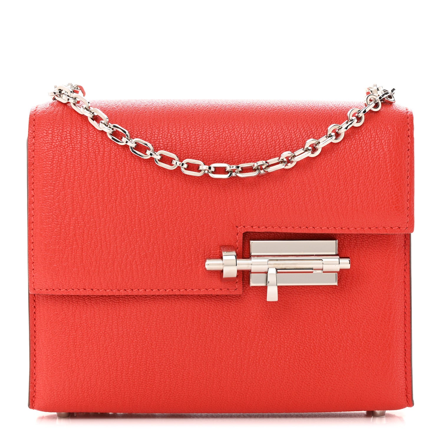 Hermes Chevre Mysore Mini Verrou Chaine Bag Rouge Tomate 1 of 12