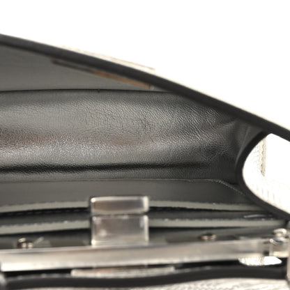 Fendi Crystal Vitello Laminato FF Petite Peekaboo I SEE U Satchel Crystal Argento 6 of 13