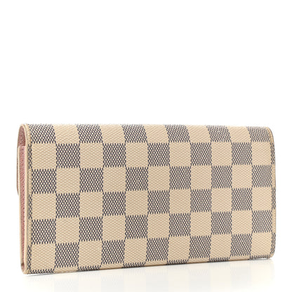 Louis Vuitton Damier Azur Emilie Wallet Rose Ballerine 3 of 15