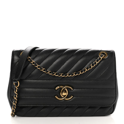 Chanel Shiny Goatskin Diagonal Quilted Small Flap Black 1 of 10