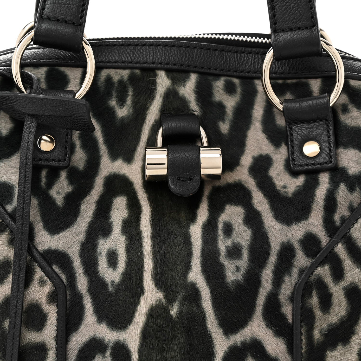 Saint Laurent Calf Hair Leopard Print Large Muse Black 8 of 13