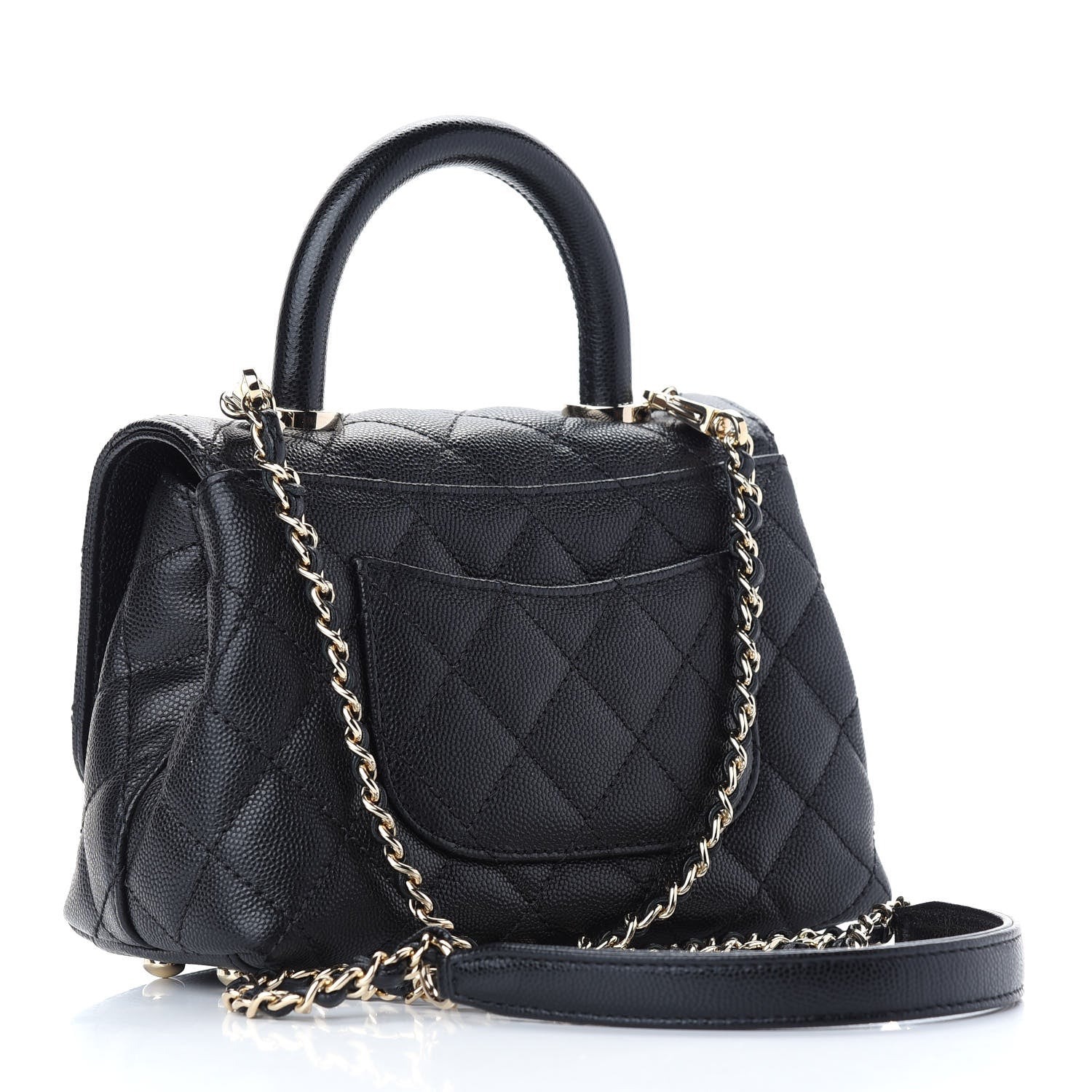 Chanel Caviar Quilted Extra Mini Coco Handle Flap Black 3 of 9