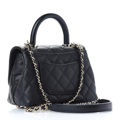 Chanel Caviar Quilted Extra Mini Coco Handle Flap Black 3 of 9