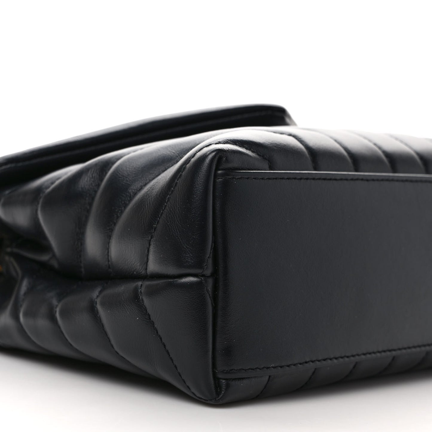 Calfskin Y Quilted Monogram Small Loulou Chain Satchel Black