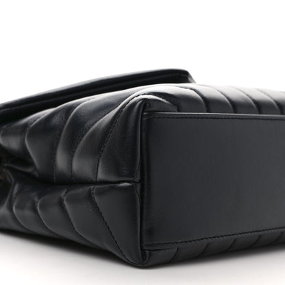 Saint Laurent Calfskin Y Quilted Monogram Small Loulou Chain Satchel Black 7 of 10