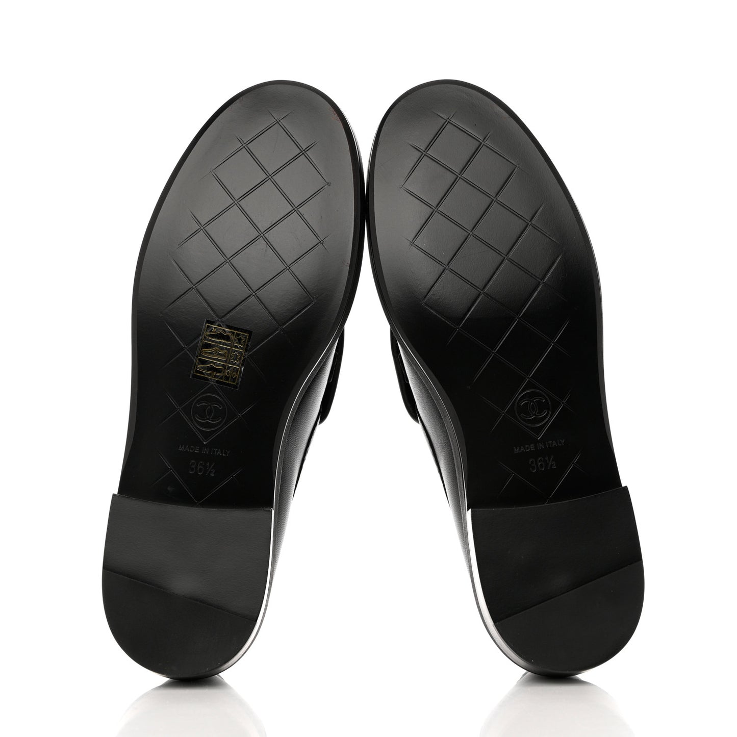 Lambskin Quilted CC Turnlock Loafers 36.5 Black