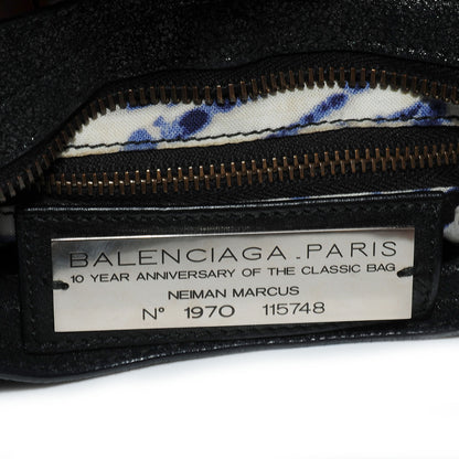 Balenciaga Metallic Craquele Calfskin Classic Hardware City Black 6 of 9