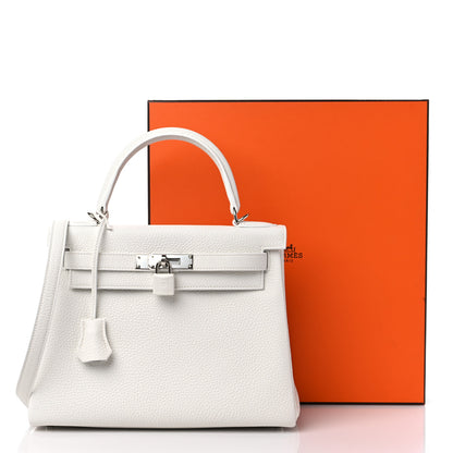 Hermes Taurillon Clemence Kelly Retourne 28 New White 10 of 10